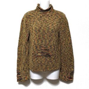 MARILENA of CHICAGO Marled Mock Neck Sweater M